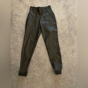 Spanx faux leather joggers.